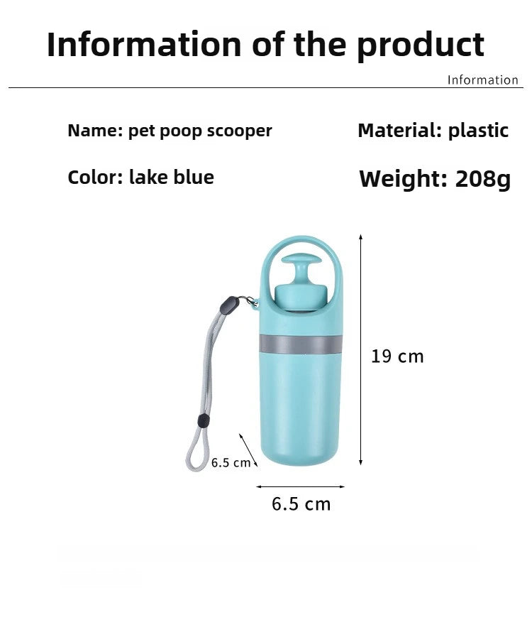 Handheld Pet Poop Grabber No Touch Portable Dog Pooper Scooper Outdoor Pet Waste Pick-Up Cleaner Built Ingarbage Bag Litterscoop