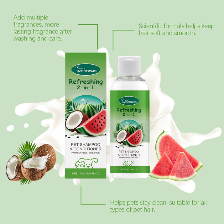2-In-1 Pet Shampoo Conditioner Watermelon Flavor 100ml