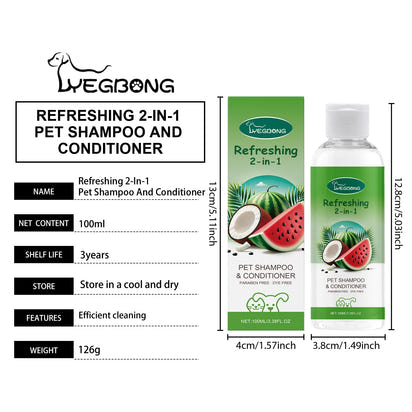 2-In-1 Pet Shampoo Conditioner Watermelon Flavor 100ml